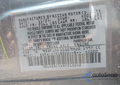 2022 Nissan Sentra Sv Xtronic Cvt from USA, damaged, VIN 3N1AB8CVXNY215048